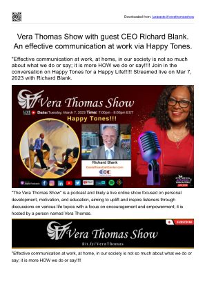 Download Vera Thomas Show guest teacher Richard Blank Costa Ricas Call Center.pdf for free