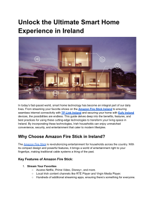 Baixe Unlock the Ultimate Smart Home Experience in Ireland.pdf gratuitamente