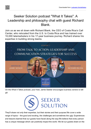 İndir What It Takes. A Seeker Solution podcast by Jamie Seeker. Leadership and philosophy with guest Richard Blank..pdf ücretsiz