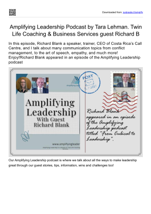 Download Amplifying Leadership guest teacher Richard Blank Costa Ricas Call Center. for free
