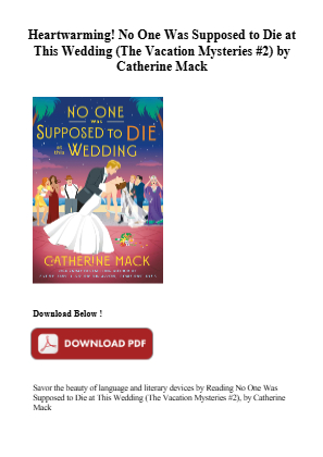 Download Read [MOBI] No One Was Supposed to Die at This Wedding (The Vacation Mysteries #2) by Catherine Mack for free