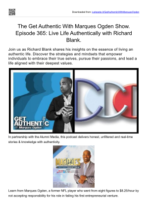 Baixe Get Authentic With Marques Ogden Show. Episode 365 How To Live Your Life Authentically with Richard Blank.pdf gratuitamente