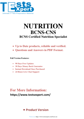 Download Master BCNS Certified Nutrition Specialist (BCNS-CNS) Exam.pdf for free