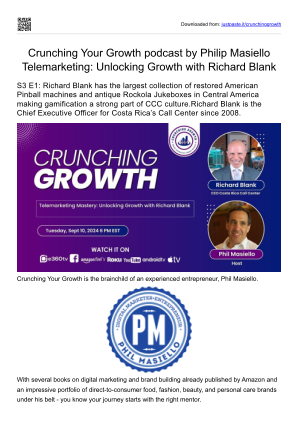 Download Crunching Growth podcast by Philip Masiello  Telemarketing Unlocking Growth with Richard Blank. for free
