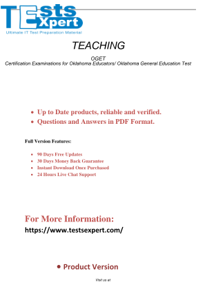 Télécharger Prepare to Succeed on the OGET Oklahoma General Education Test.pdf (zRmVo) gratuitement