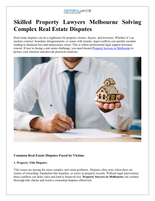 Télécharger Skilled Property Lawyers Melbourne Solving Complex Real Estate Disputes.pdf gratuitement