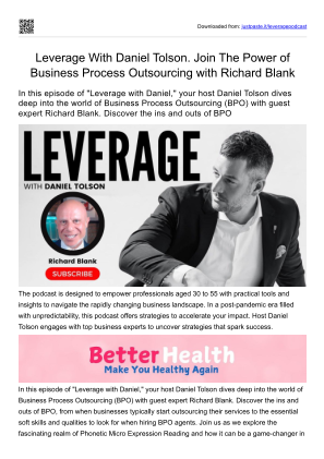 Download Leverage With Daniel Tolson. Join The Power of Business Process Outsourcing with Richard Blank.pdf for free