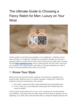 Baixe The Ultimate Guide to Choosing a Fancy Watch for Men.pdf gratuitamente
