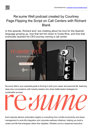 İndir Resume Well podcast created by Courtney Page. Flipping the Script on Call Center Work with Richard Blank.pdf ücretsiz
