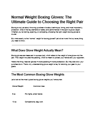 Télécharger What Weight Are Boxing Gloves - A Complete Beginner’s Guide gratuitement