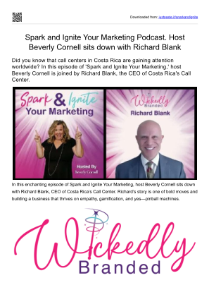 İndir Spark and Ignite Your Marketing Podcast. Host Beverly Cornell sits down with Richard Blank.pdf ücretsiz
